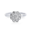 Cluster antique style ring with brilliant cut diamond centre stone