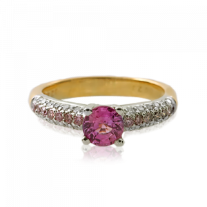 Pink Sapphire with Natural pink & white diamonds