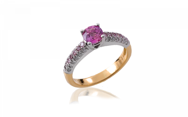 Pink Sapphire with Natural pink & white diamonds