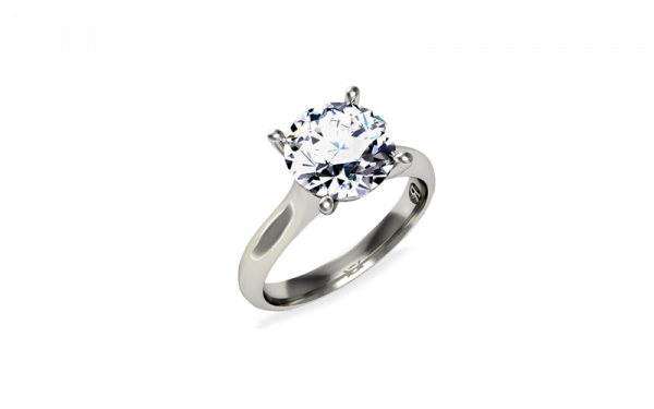 Genova-bianco white gold solitaire ladies ring