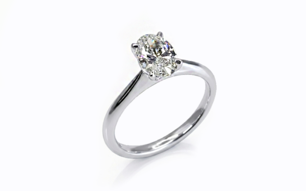 white gold pedro oval cut on hand 31012