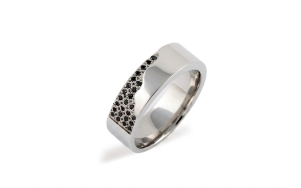 white gold mens black diamond ring