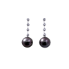 Elegant drop diamond & Pearl earrings white gold 29169