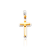 18ct Two tone cross  Polished white gold edges polished and matte finish raised centre Made in Italy