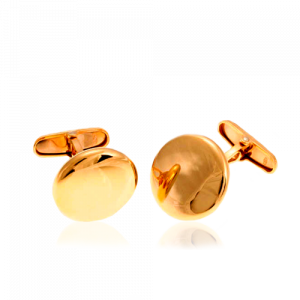 18 karat gold cufflinks plain polished