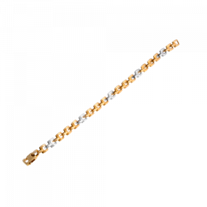 18ct 2 tone square belcher link bracelet 22734