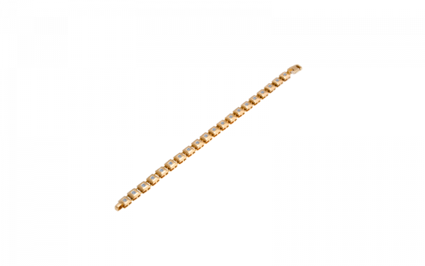18ct yellow gold princess cut tennis bracelet rub in set 2.80 carats diamond set