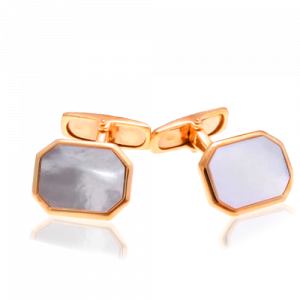 18ct yellow gold cufflinks with Mother of pearls