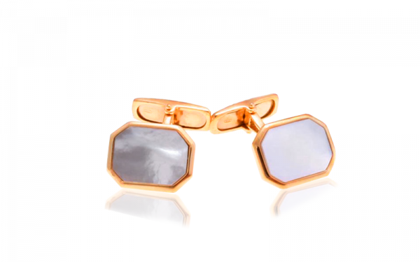 18ct yellow gold cufflinks with Mother of pearls