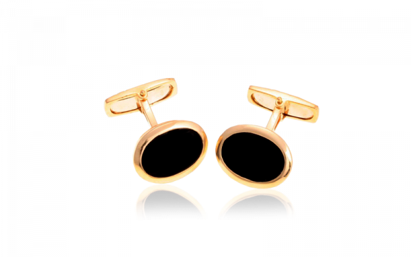 onyx mens cufflinks 18ct yellow gold