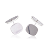 18ct white gold plain cufflinks
