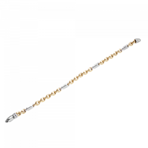 18ct white gold yellow gold bracelet belcher link