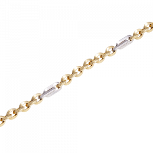 18ct white gold yellow gold bracelet  belcher link  25090 B
