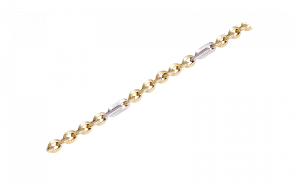 18ct white gold yellow gold bracelet  belcher link  25090 B