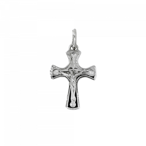 white gold crucifix 25117