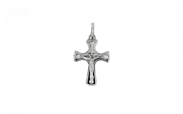 crucifix cross white gold