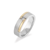18ct two tone mens diamond ring wedding band