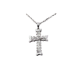 white gold baguette diamond cross 27956
