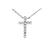 white gold rub in set diamond set cross 28034