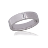 18ct White gold Torino design featuring one Baguette cut diamond channel set within the band, finished in a brushed metal.