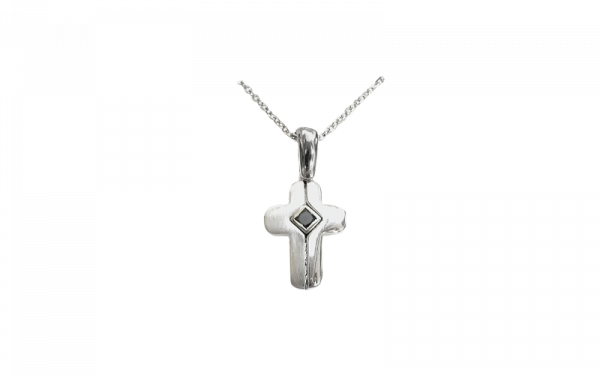 white gold black diamond cross 29474