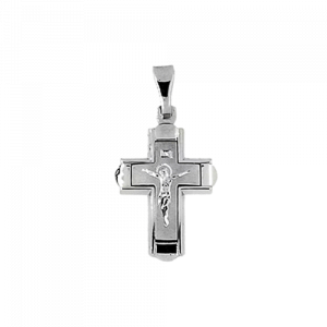 18ct white gold crucifix 29573