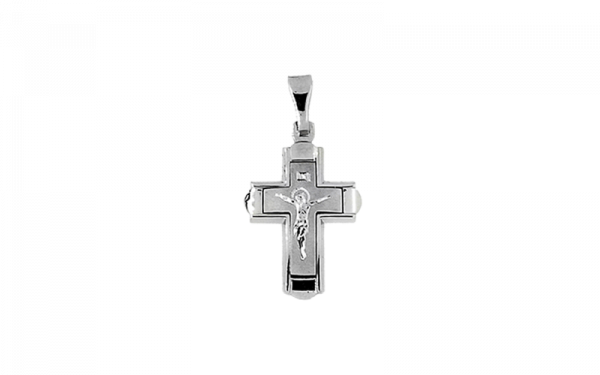 18ct white gold crucifix