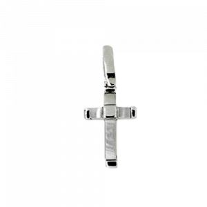 18ct white gold domed cross