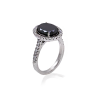 Natural Black diamond,halo ring, engagement ring,jewellers melbourne