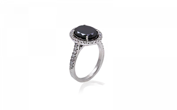 Natural Black diamond,halo ring, engagement ring,jewellers melbourne