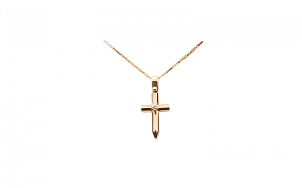 yellow gold diamond set cross 29757