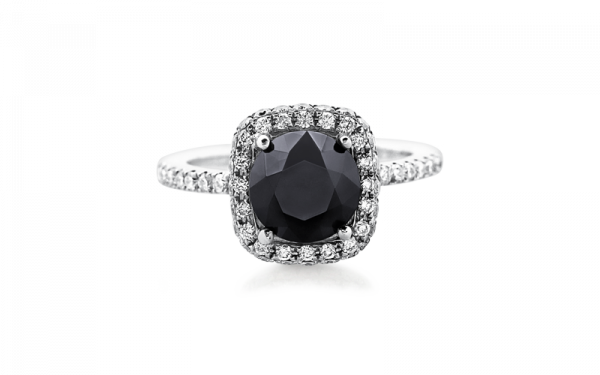 Black diamond halo ring 29769