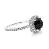 Black diamond halo engagement ring