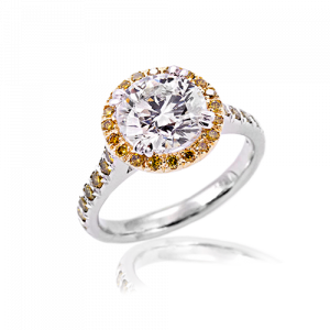 Yellow Halo ladies diamond ring