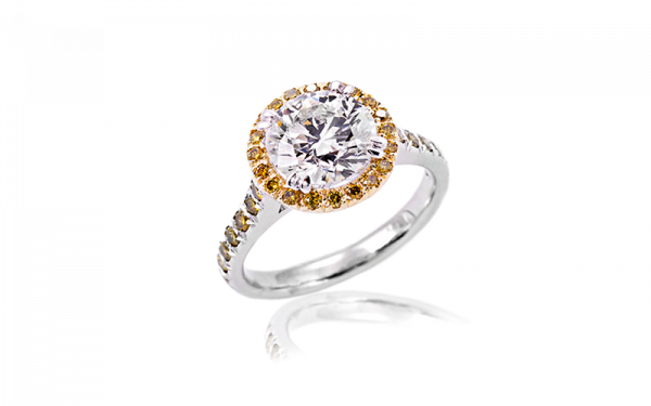 Yellow Halo ladies diamond ring