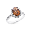 Ladies diamond & golden Zircon ring