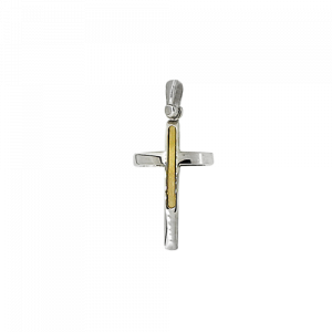 18ct yellow white gold cross 29983