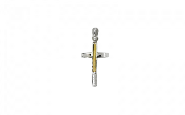 18ct yellow white gold cross 29983