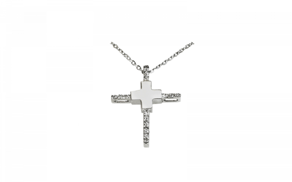 white gold diamond set cross30096