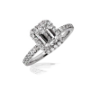 emerald cut halo ladies diamond ring