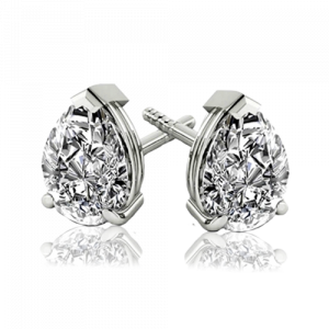 Pear shape diamond stud earrings 30270
