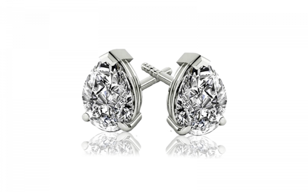 Pear shape diamond earrings