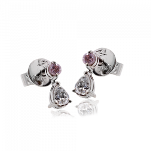 Drop style pink diamonds earrings 30277