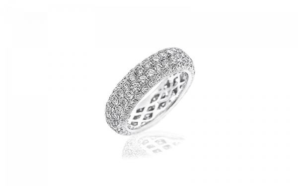 18ct White gold ladies Diamond ring set  band