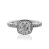 Cushion cut Halo engagement ring