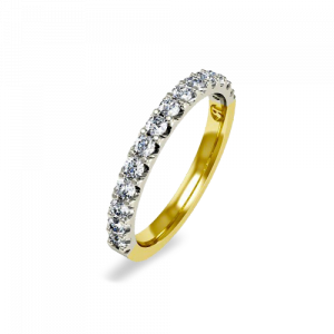 Azalea 2 tone 18ct diamond set wedding ring with round brilliant cut diamonds claw set