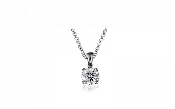 Diamond solitaire pendant claw set