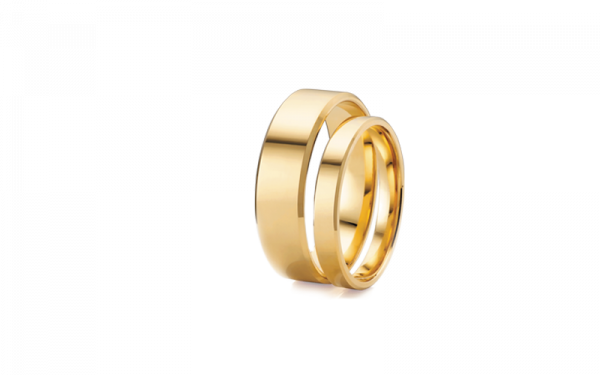 flat bevelled wedding ring