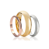half round wedding ring white gold yellow gold pink gold