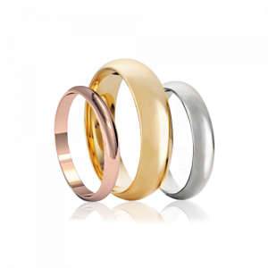 half round wedding ring white gold yellow gold pink gold